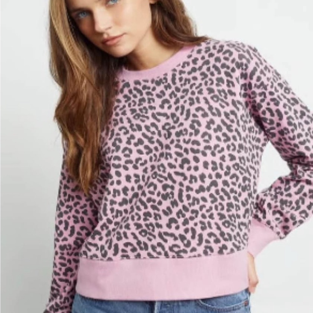 Rails Pink Leopard Print Crewneck